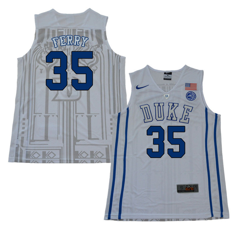 Duke Blue Devils #35 Danny Ferry College Basketball Jerseys Sale-White